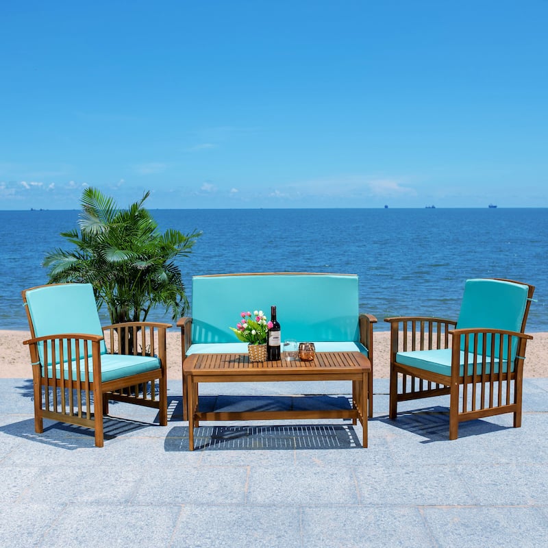 SAFAVIEH Outdoor Rocklin 4-piece Conversation Patio Set