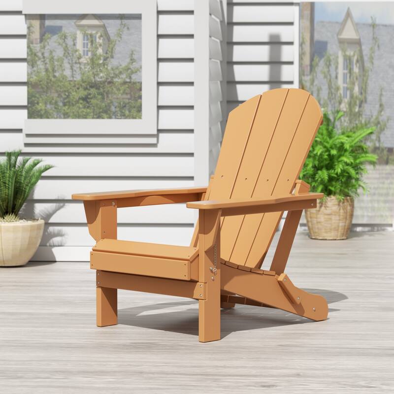POLYTRENDS Laguna Folding Poly Eco-Friendly All Weather Outdoor Adirondack Chair