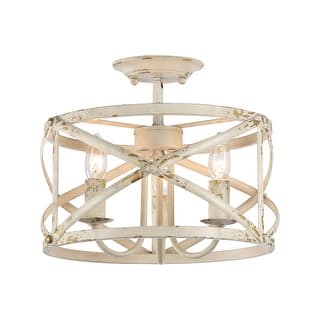 Golden Lighting Alcott 3-light Semi-Flush Mount in Antique Ivory - Antique Ivory - 3-Light Semi-flush