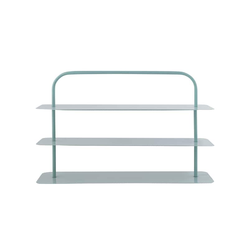 happimess Minimialist 24.5" 9-Pair 3-Tier Iron Thin Flat Plate Shoe Rack