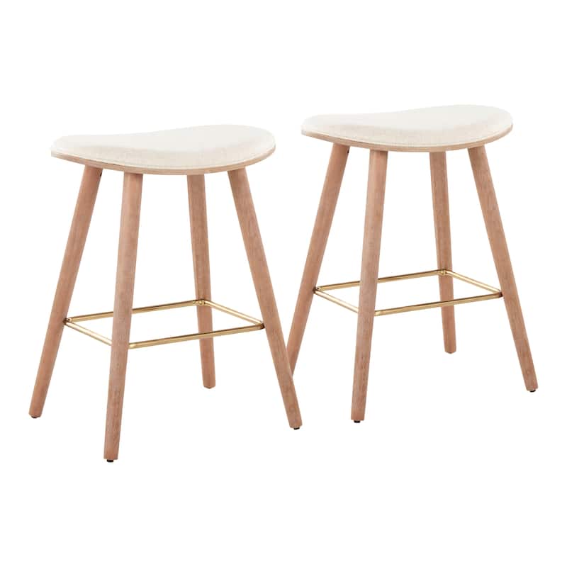 Cooper Grove Albstadt White Washed Counter Stool - Set of 2