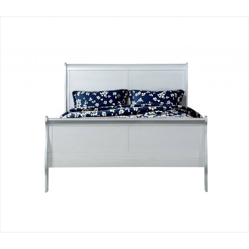HomeRoots Solid Wood Off White Bed