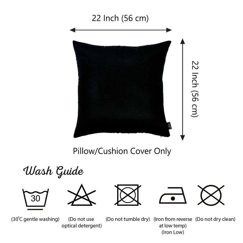 Honey Set of 2 Decorative Throw Pillow Cover Solid Color Square 22" in