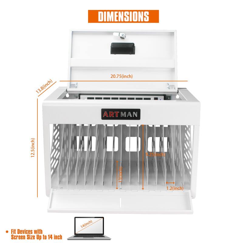 16 Bay Charging Cabinet for Laptop