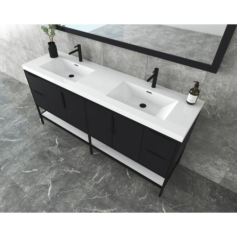 Maria 72" Freestanding Vanity with Reinforced Acrylic Sink