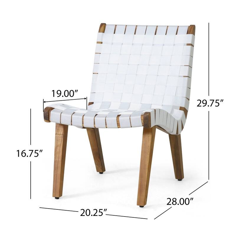 CHARLOTTE Modern Acacia Wood Outdoor Lounge Chair (Set of 2)