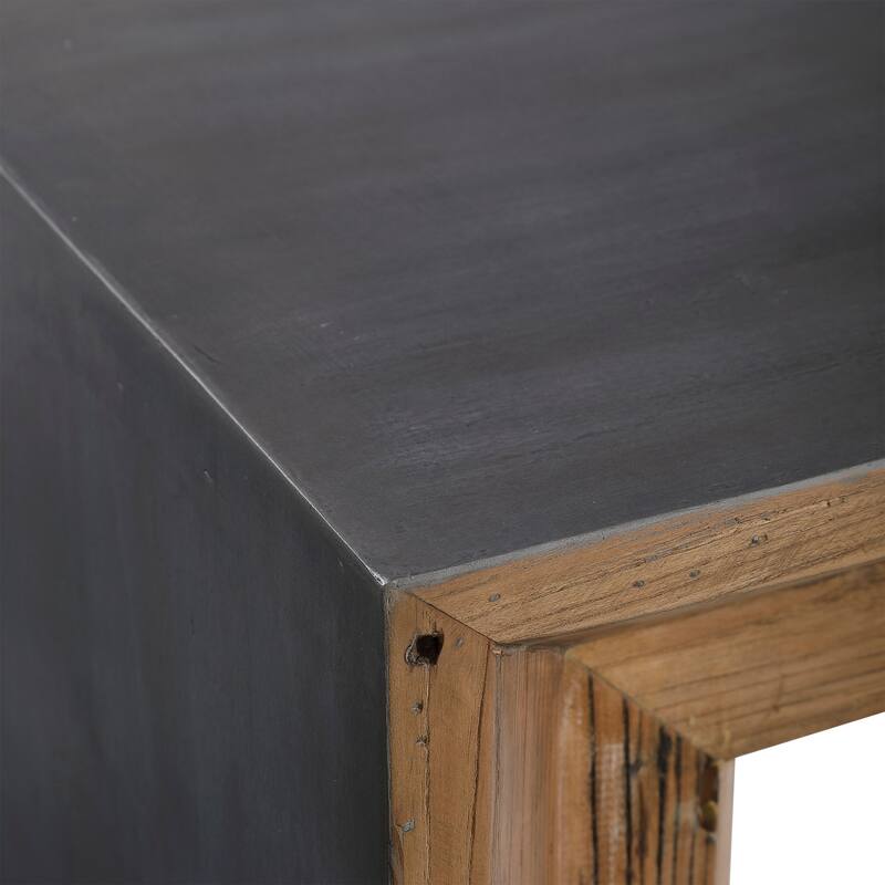 Uttermost 24987 Vail 18" Wide Concrete Top Wood Console Table