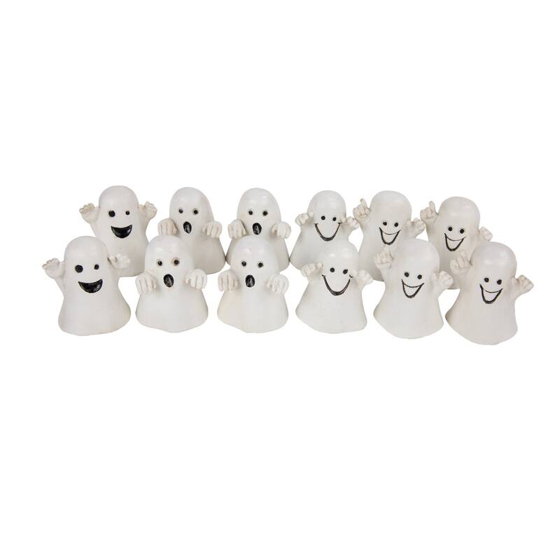 Set of 12 Mini Ghost Decorations 1.5"