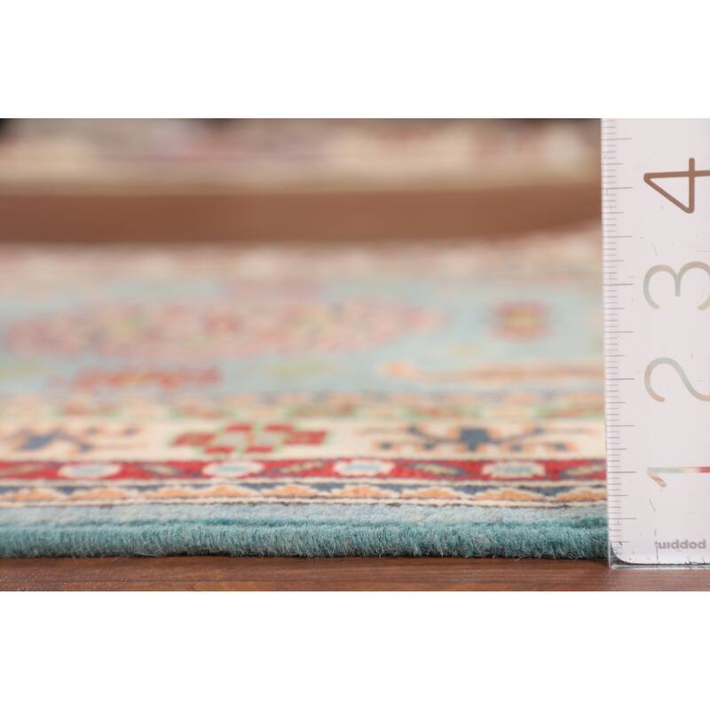 Light Blue Kazak Oriental Rug Handmade Accent Wool Carpet - 2'9" x 4'3"