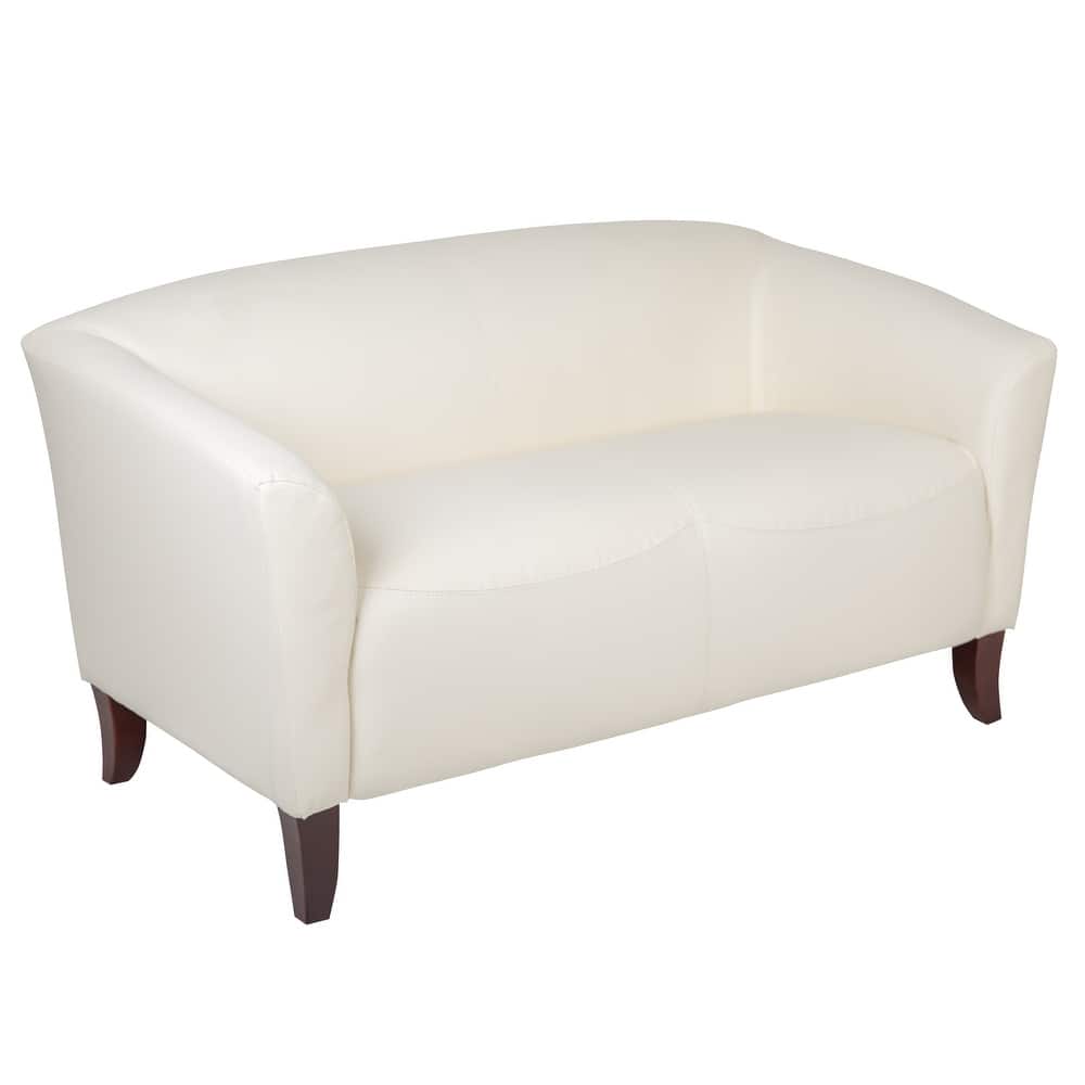 LeatherSoft Loveseat with Wood Feet