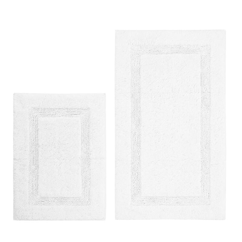 Nautica Peniston 2 Piece Cotton Bath Rug Set - White
