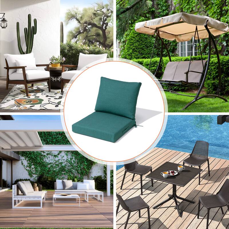 24''x24'' Outdoor Patio Seat Cushion Set with Removable Cover