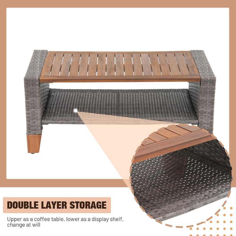 Outdoor 5-piece sofa set with swivel chair