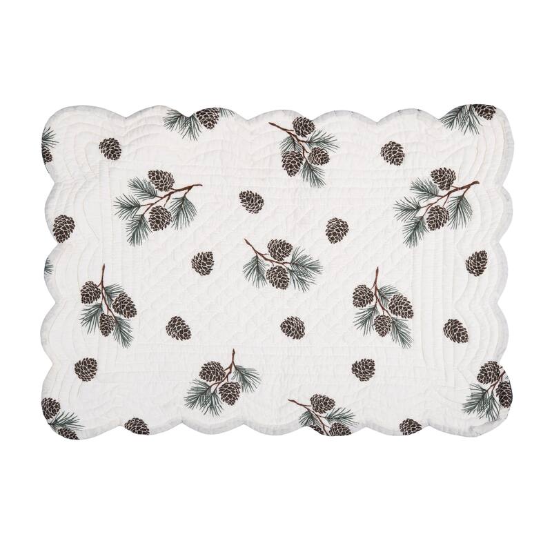 Greenstone Pines Quilted Placemat Set 6