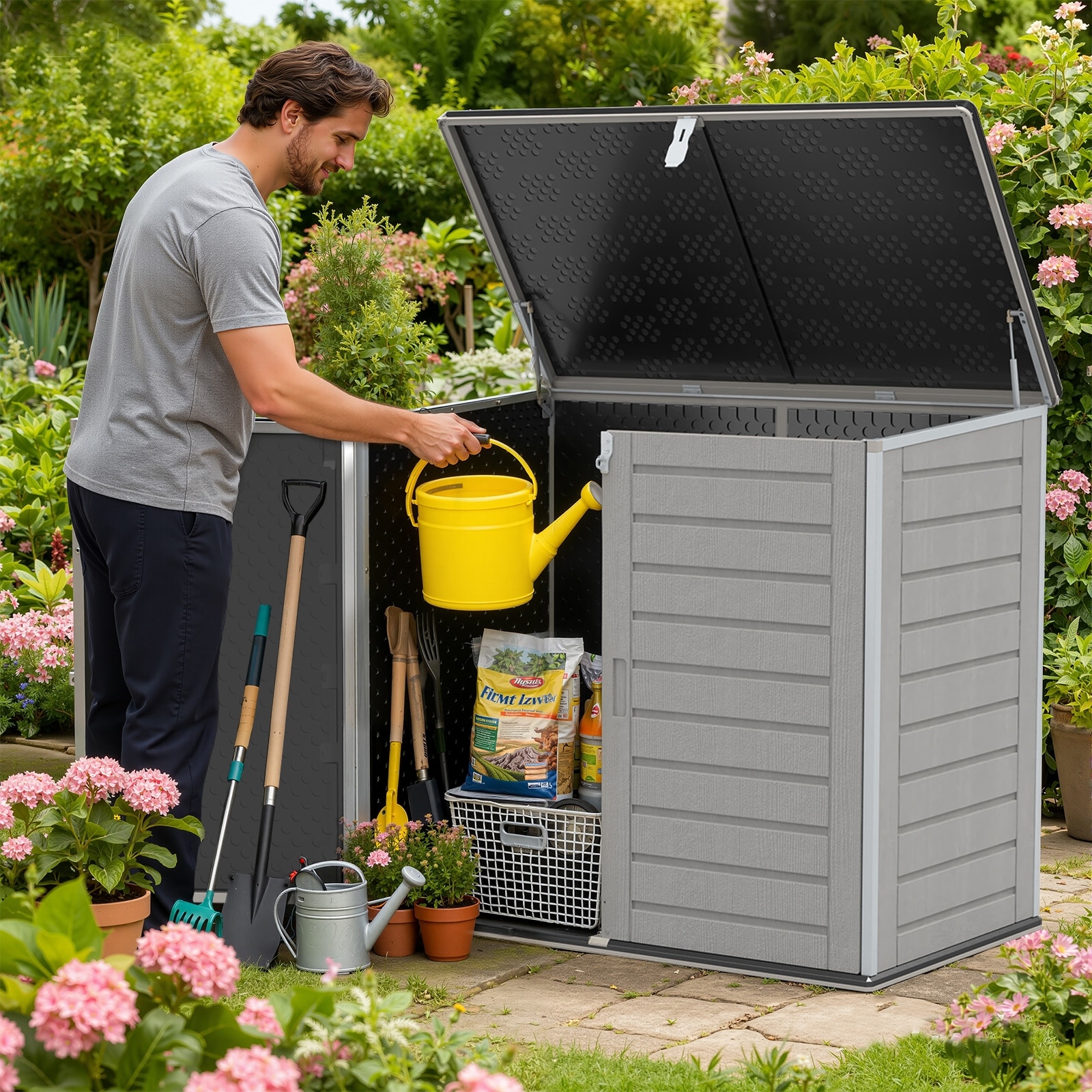 4.6 ft. W x 2.7 ft. D Horizontal Outdoor Plastic Storage Shed