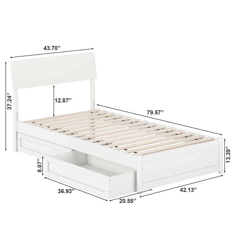 Norla Wood Platform Bed with Storage Drawers