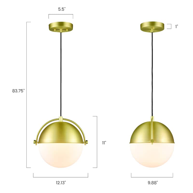 Light Society Sara Pendant Light - Brushed Brass/White