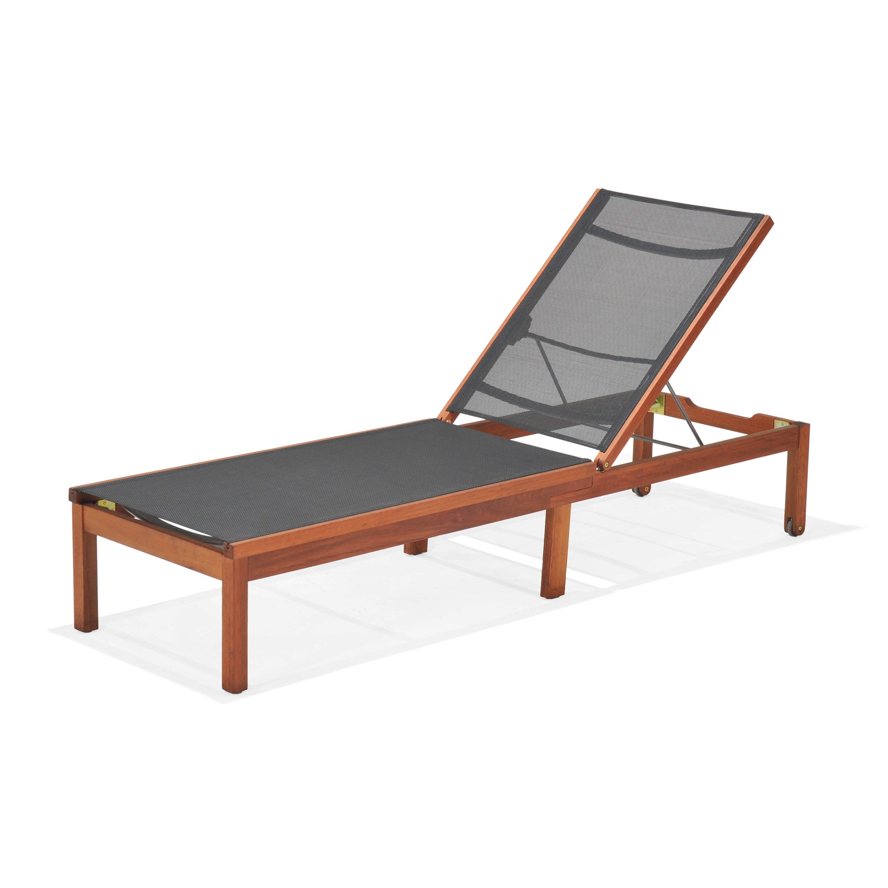 Amazonia Outdoor Patio Wooden Chaise Lounger – Single Piece Sunbed-image