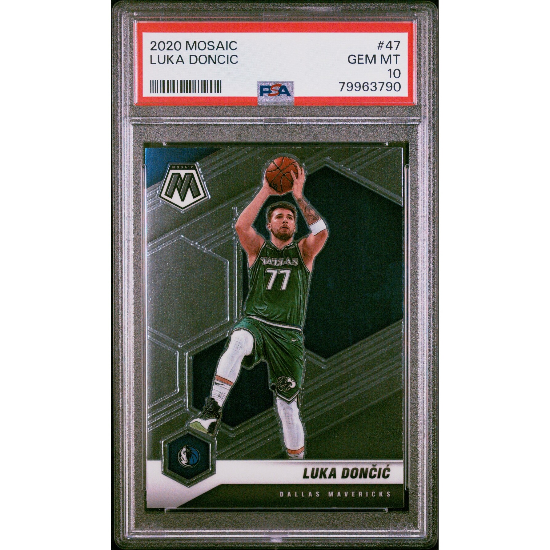 Luka Doncic 2020 Panini Mosaic Basketball Card #47 Graded PSA 10 