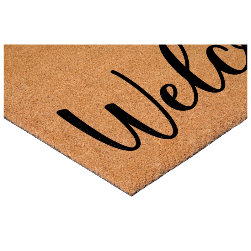 HomeRoots 17" X 29" Brown And Black Christmas Outdoor Coir Door Mat - 17.00' X '29.00