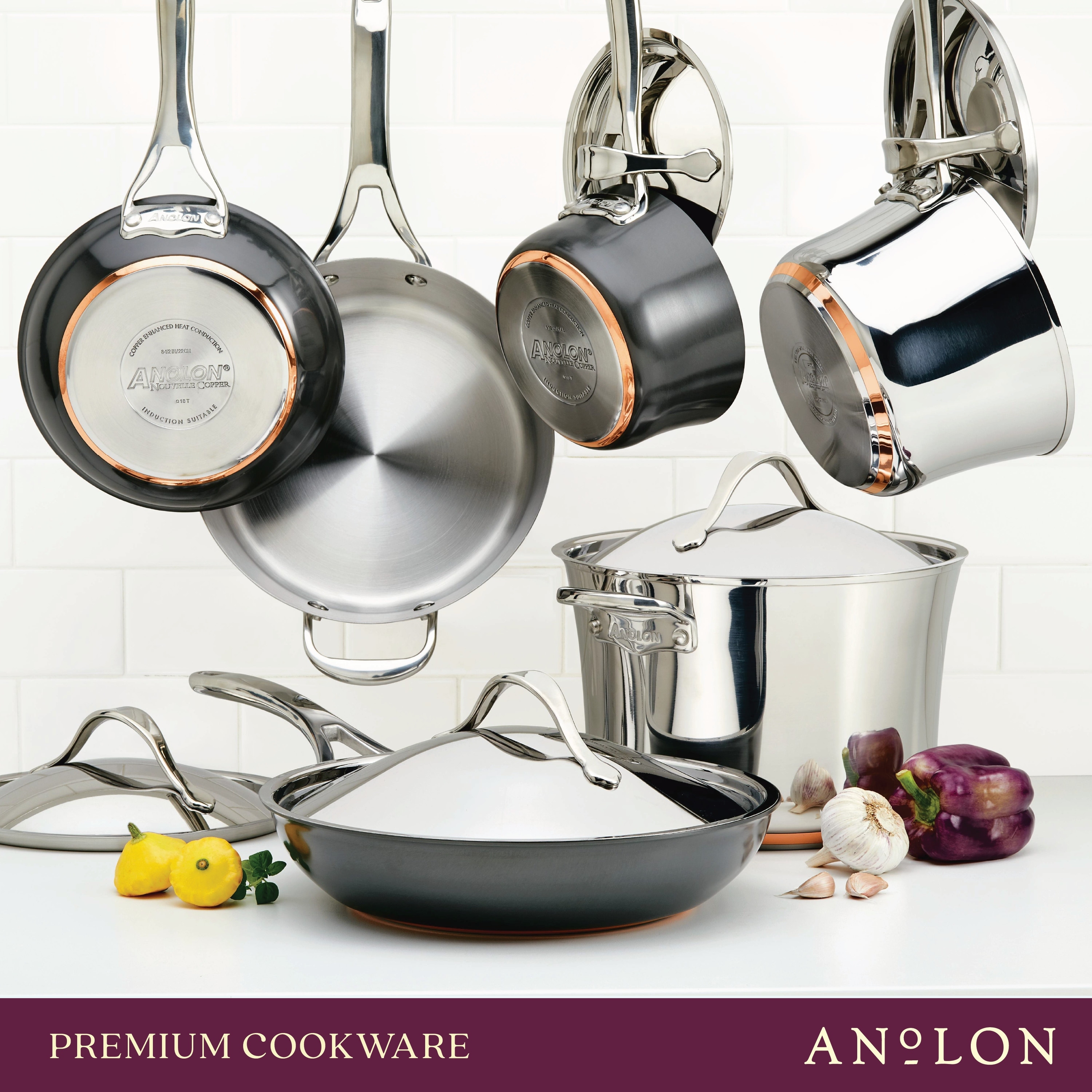 Anolon Hybrid 7-Piece Nonstick Cookware Induction Pots and Pans