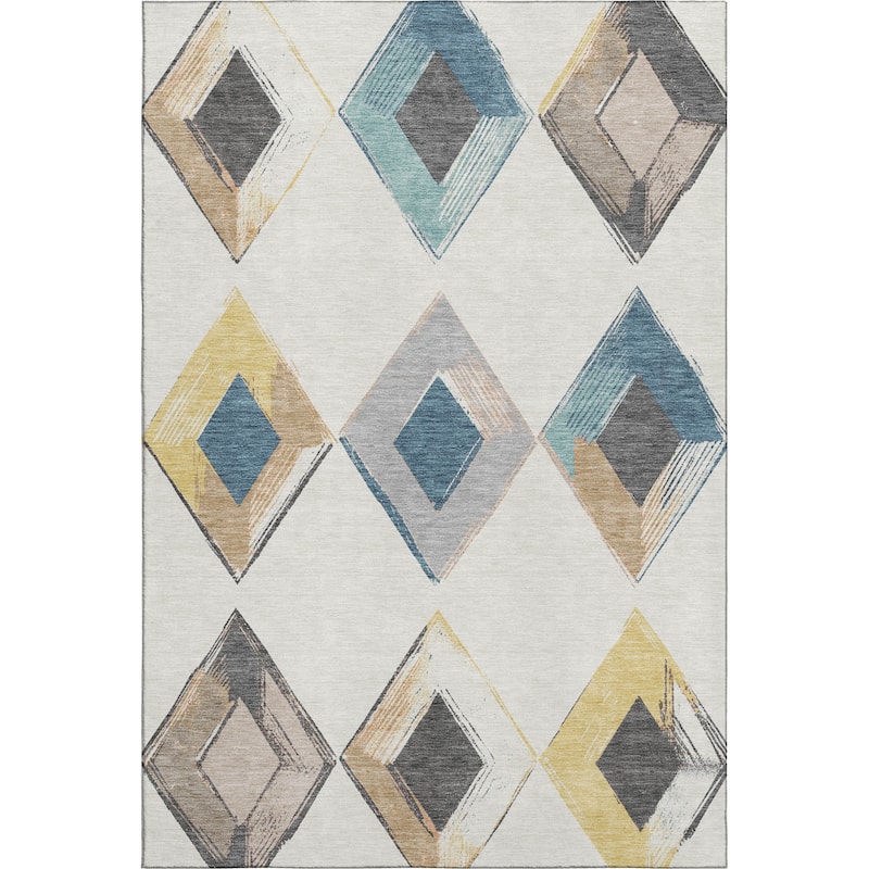 Premium Washable Super Soft Modern Diamond Mayfield Rug