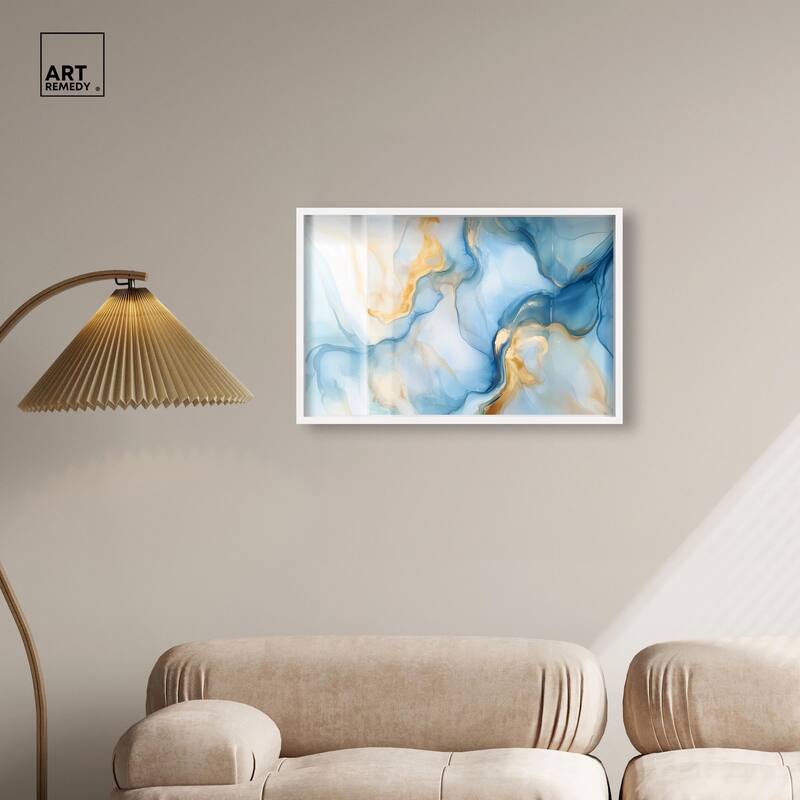 Blue Veined Gold Shadowbox by Art Remedy