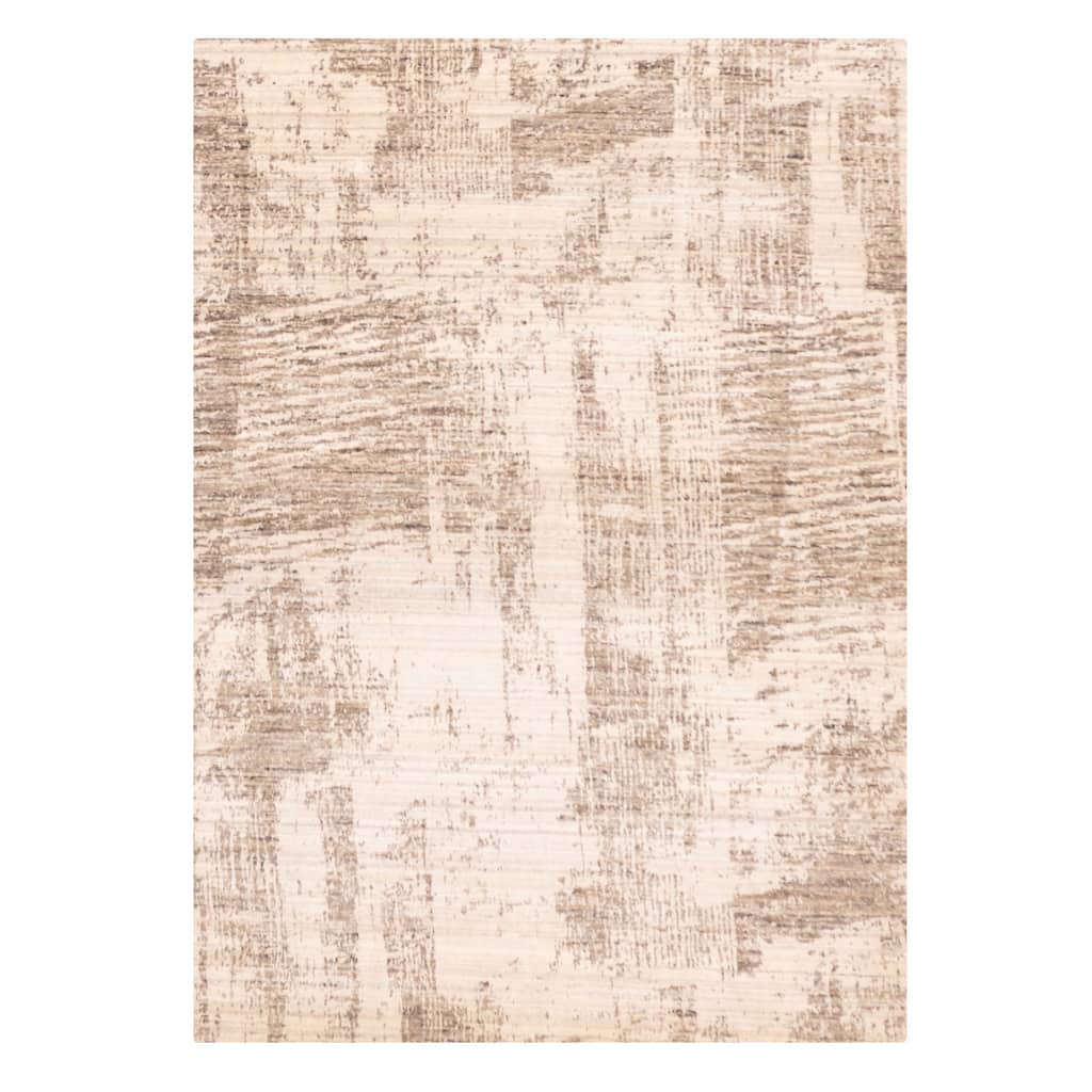 ECARPETGALLERY Hand Loomed Elysian Ivory Wool Rug - 5'3 x 7'5