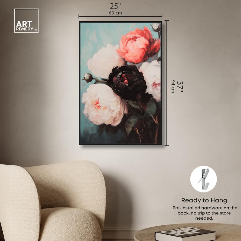 Three Shades of Peony I Canvas by Art Remedy