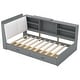 preview thumbnail 12 of 13, Twin Storage Daybed with Upholstered Headboard - Antique Grey