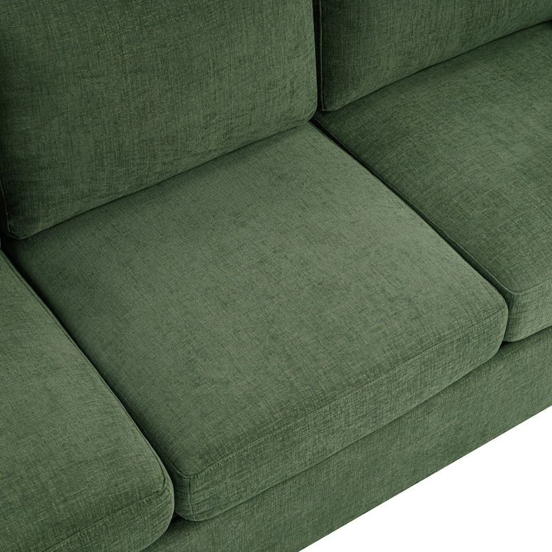 Christopher Knight Home - Dover Modern 84.7" Chenille Upholstered 3-Seater Sofa with Removable Curved Backrest & Cushion