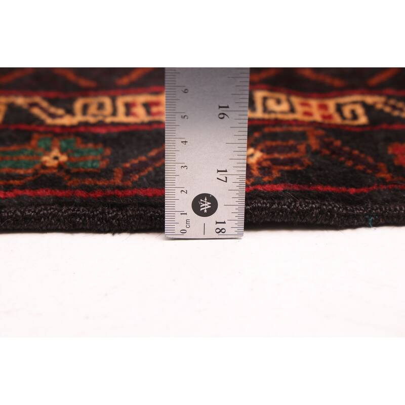 ECARPETGALLERY Hand-knotted Teimani Black, Red Wool Rug - 3'10 x 6'3