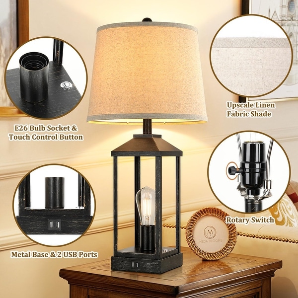 Nightstand lamp usb on sale