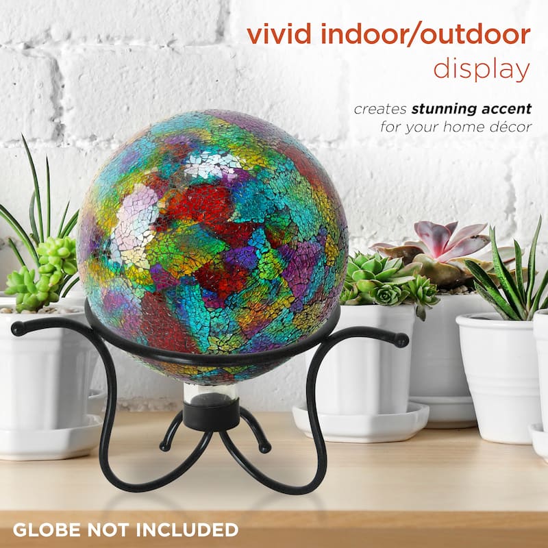 Alpine Corporation 9" Tall Indoor/Outdoor Metal Gazing Globe Display Stand