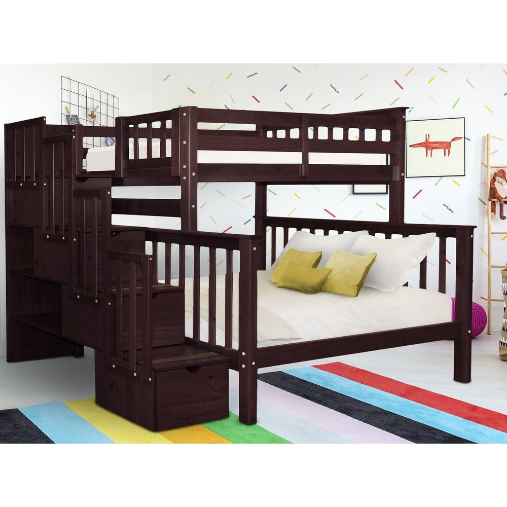 Taylor & Olive Trillium Twin over Full Stairway Bunk Bed
