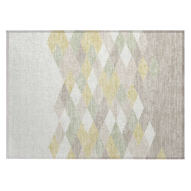 Machine Washable Indoor/ Outdoor Modern Avo Chantille Rug