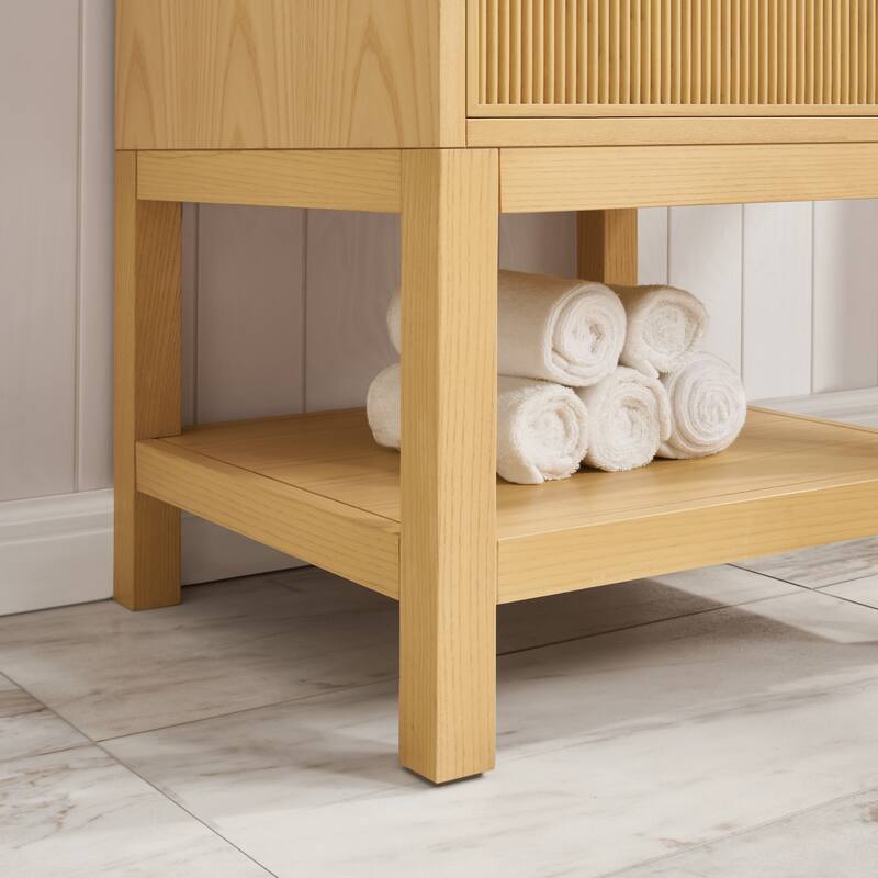 20 Inch Solid Wood Pre-Assembly Bathroom Vanity With Adjustable Shelf