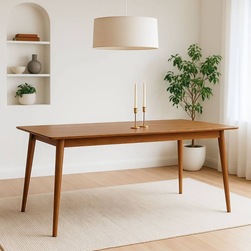 Now Furniture Mid-Century Modern Dining Table - 72" - Pecan