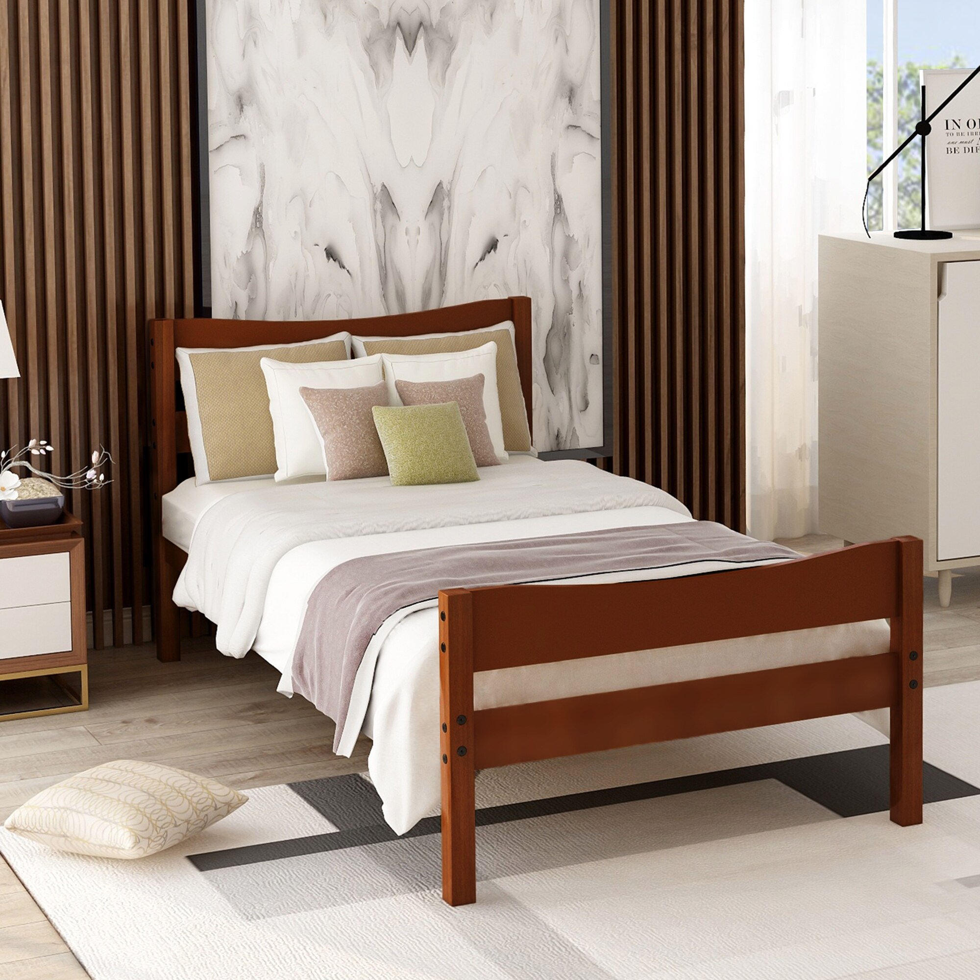 Rustic twin sales platform bed