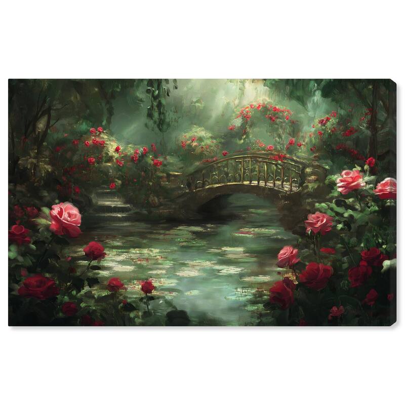 Rose Garden Bridge Canvas by Art Remedy, Gallery Wrapped - 24" x 16"