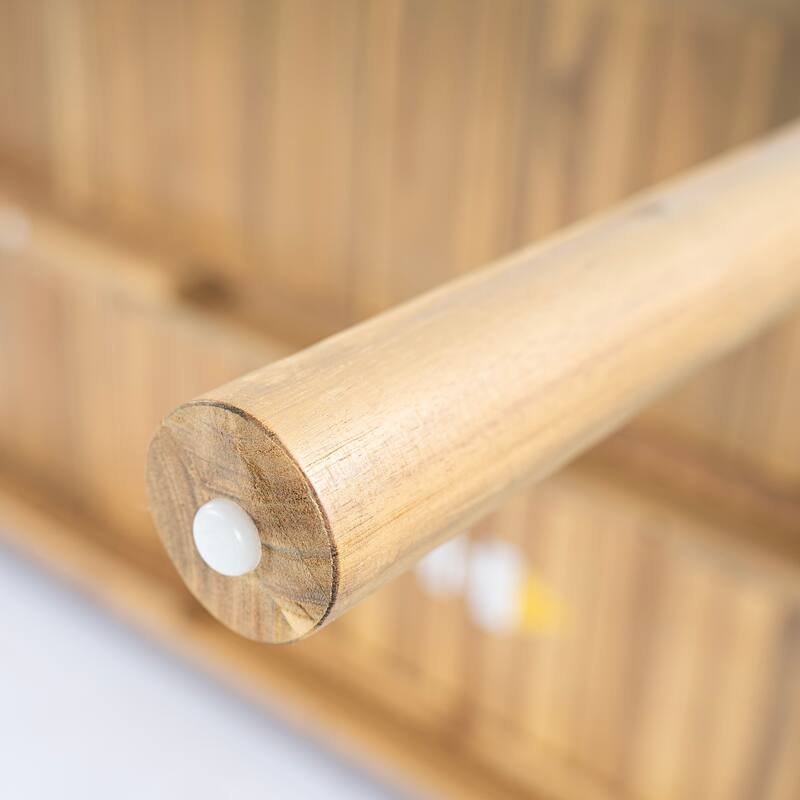 Christopher Knight Home - Outdoor Solid Acacia Wood 9-Piece Dining Set with Cushioned Chairs and Large Rectangular Table