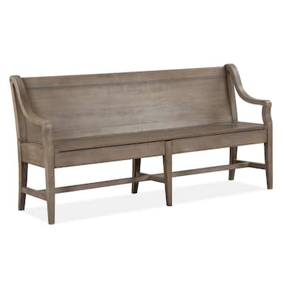 Magnussen Home Paxton Place Dovetail Grey Bench - 66''W x 21''D x 34.38''H