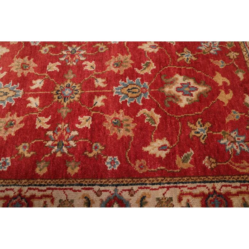 ECARPETGALLERY Hand-knotted Finest Oushak Red Wool Rug - 2'6 x 8'0