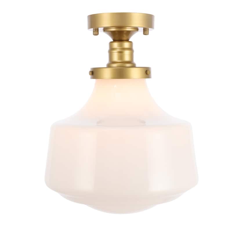 Copper Grove Limassol 1-light Frosted Glass Flush Mount