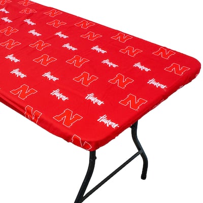 Nebraska Cornhuskers Tailgate Fitted Tablecloth, 33" x 33", Card Table