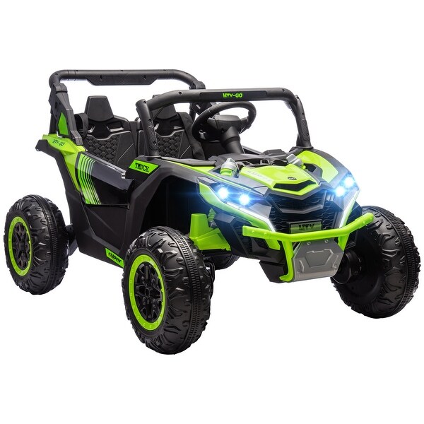 Kids 24V Electric UTV Ride-On with 4 Shock Absorbers, Horn, Music