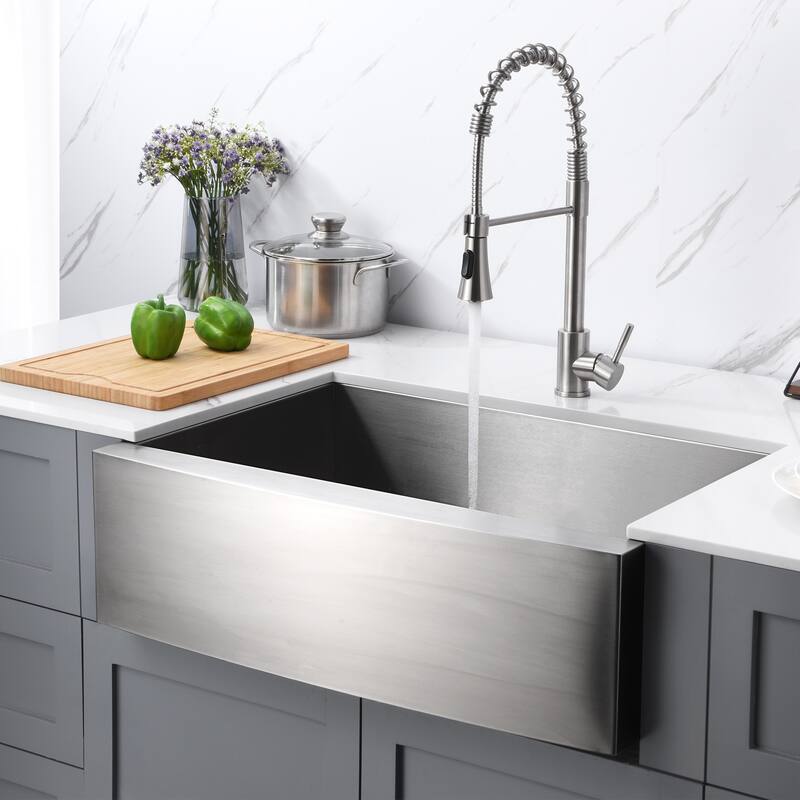 Luxier AFS30-18Z 30 in. Stainless Steel Apron Farmhouse Kitchen Sink
