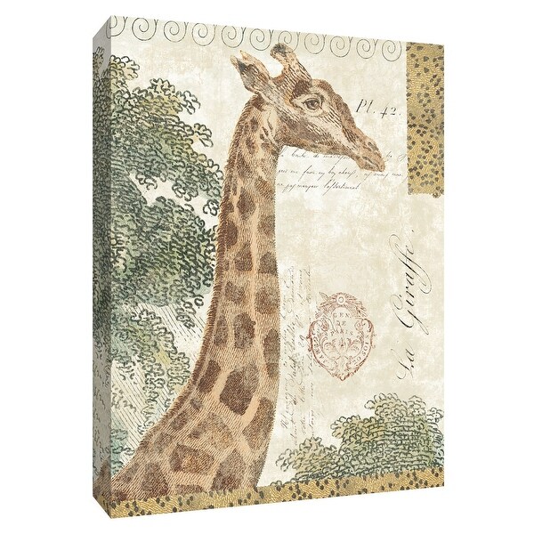PTM Images 9-154973 PTM Canvas Collection 10" x 8" - "La Giraffe" Giclee Giraffes Art Print on Canvas