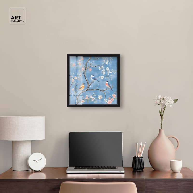 Birds in the Branches II Shadowbox by Art Remedy