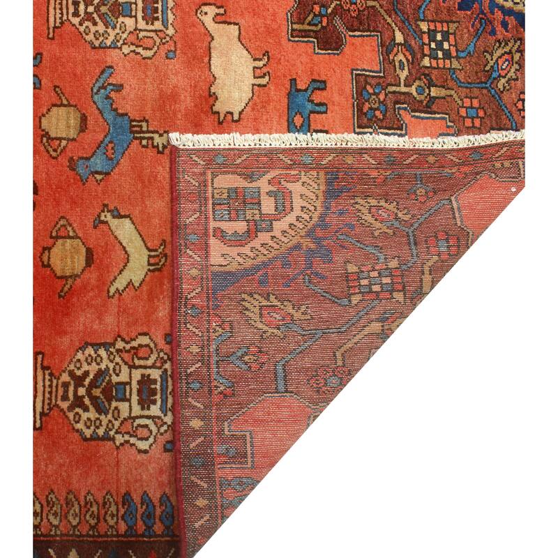 Fine Vintage Distressed Gulden Rust/Blue Runner - 3'3" x 10'4"